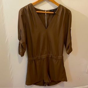 Golden Brown Silk Romper
